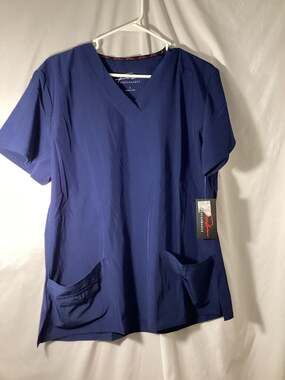 Fubu Performance Scrub Top Size L Navy Blue V-Neck FBT-421NV